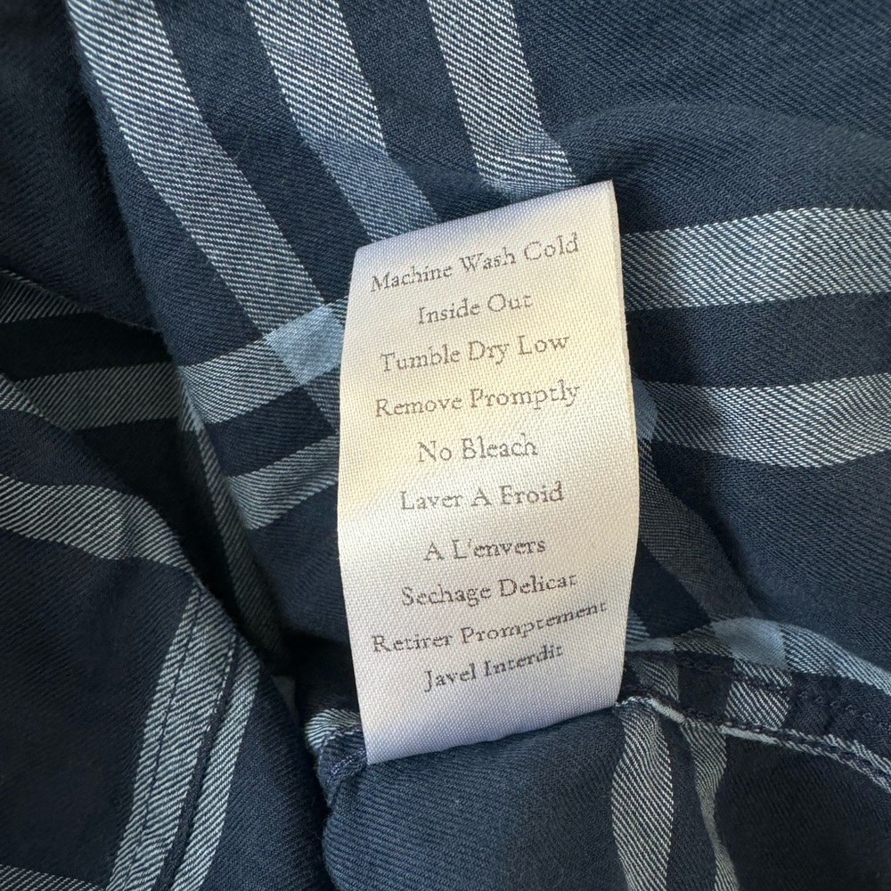 Frank & Eileen Button Down Shirt 100% Cotton Blue Plaid Soft Size S - Picture 8 of 12